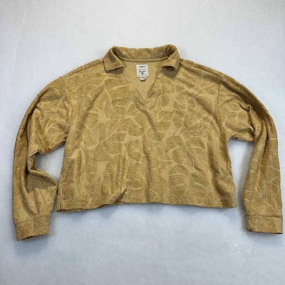 Billabong Essentials Womens Yellow Leaf Jacquard Terry Lounge Set Small - Picture 10 of 16